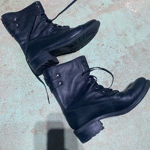 SAM EDELMAN Black Darwin Combat Boots